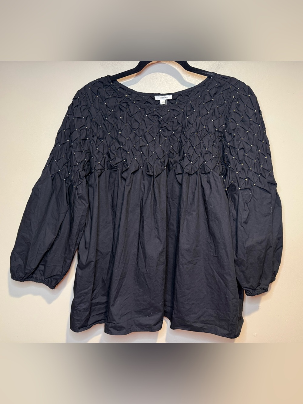 Tyler Böe Flared Puckered Gold Thread Bodice Top blouse - Picture 5 of 8